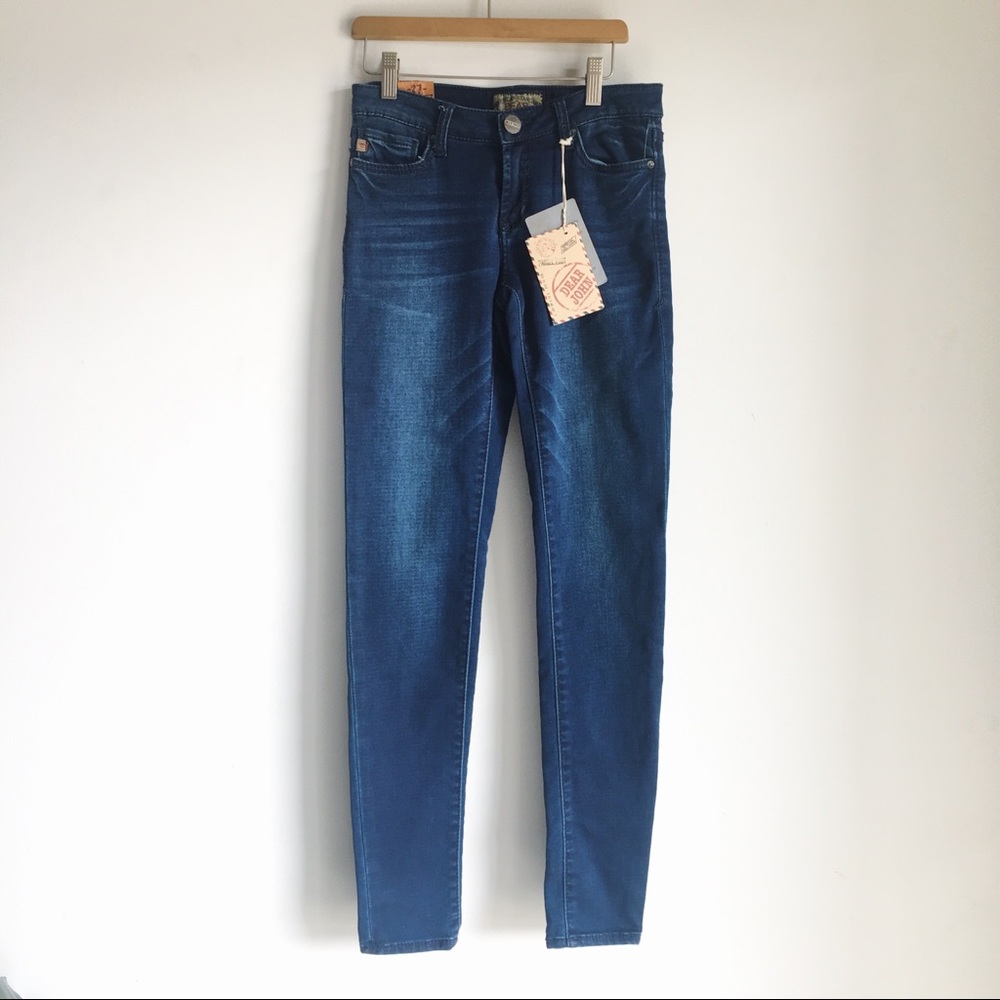 NEW Dear John Skinny Ankle Blue Jeans Womens Stretch Indigo Wash 27W NWT